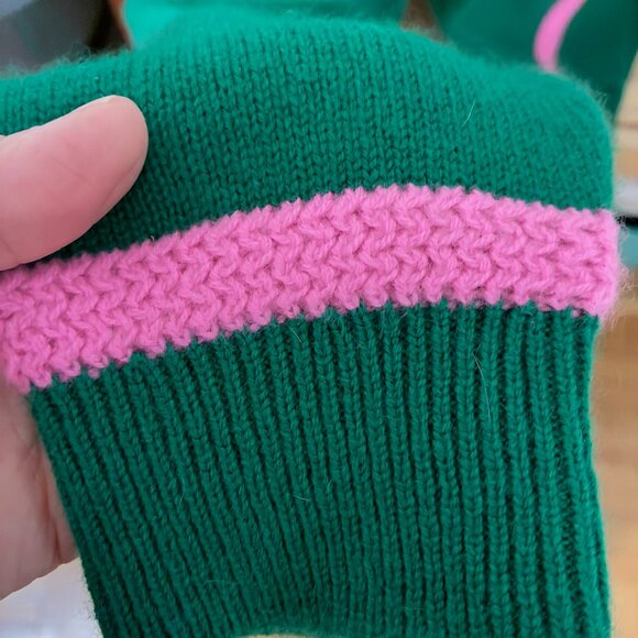 Cashmere Jumper1234 Green and Pink Sweater - Picture 5 of 5